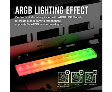 SOPORTE TARJETA GRAFICA VERTICAL PCIe 4.0 RGB NEGRO