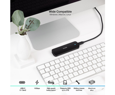 CAJA EXTERNA SSD M.2 NVMe NEGRO TOOQ