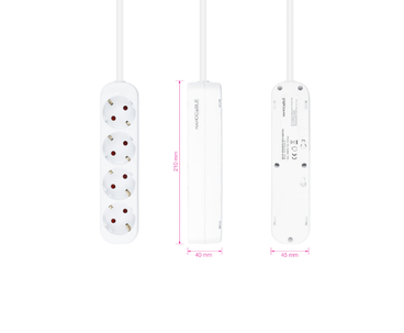 REGLETA PROTECTORA 4 TOMAS BLANCO NANOCABLE