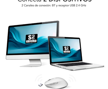 RATON OPTICO DUAL CURVE ERGO DUAL BATERIA BLANCO SUBBLIM