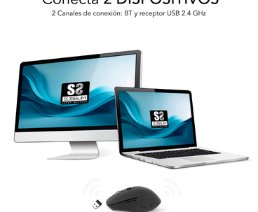 RATON OPTICO DUAL CURVE ERGO DUAL BATERIA NEGRO SUBBLIM