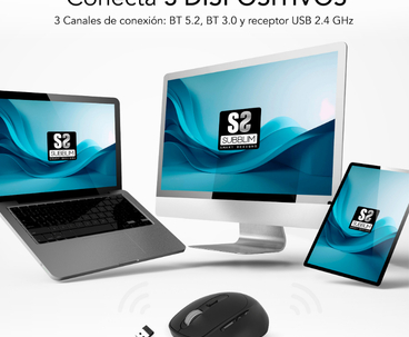 RATON OPTICO DUAL COMFORT ERGO DUAL BATERIA NEGRO SUBBLIM