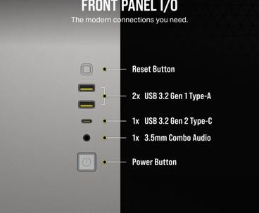 CAJA MICROATX 2500X TG WHITE/SATIN GRAY ALUMINUM CORSAIR