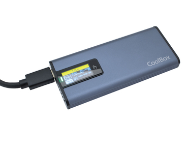 CAJA EXTERNA SSD M.2 NVMe PS32 CON PANTALLA LCD GRIS COOLBOX