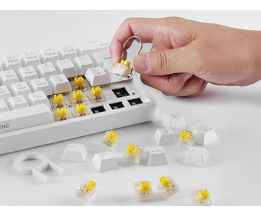 TECLADO MECANICO MKMINIPRO LINEAR LUBRICATED SWITCHES RGB BLANCO MARS GAMING