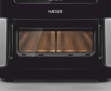 FREIDORA INTELIGENTE SUPER COOK 10L 2 CUBETAS NEGRO HAEGER